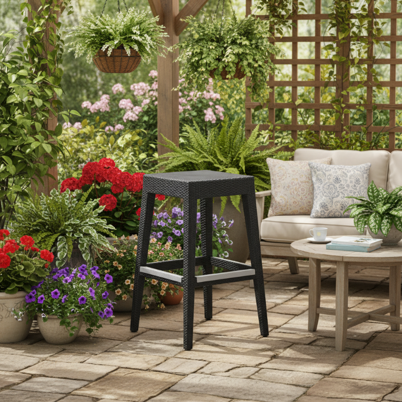 Panama Jack Onyx Backless Bar Stool