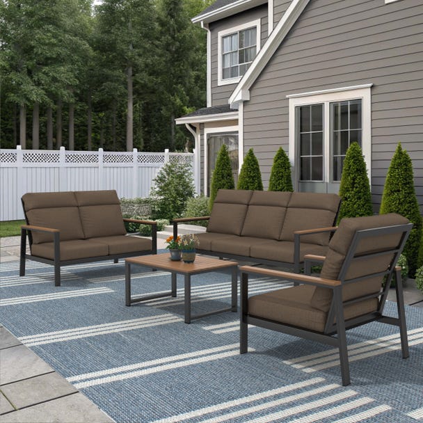 NorthCape International Windsor Aluminum Outdoor 6-Person Lounge Patio Set