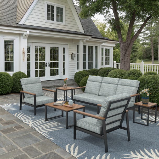 NorthCape International Windsor Aluminum Outdoor 5-Person Modular Seating Patio Set