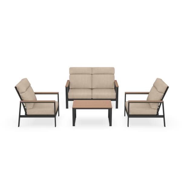 NorthCape International Windsor Aluminum Outdoor 4-Person Conversation Patio Set