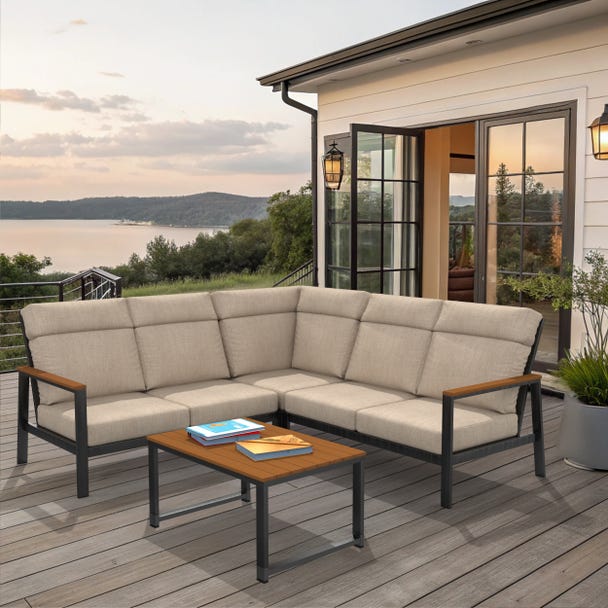 NorthCape International Windsor Aluminum Outdoor 5-Person Sectional Patio Set