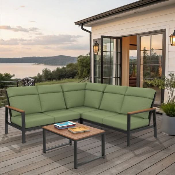 NorthCape International Windsor Aluminum Outdoor 5-Person Sectional Patio Set