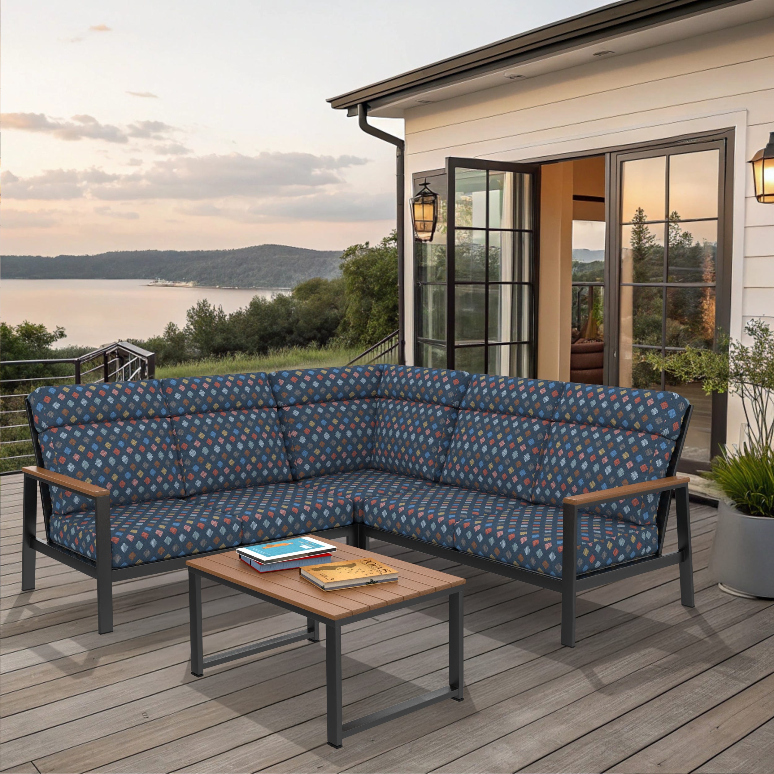 NorthCape International Windsor Aluminum Outdoor 5-Person Sectional Patio Set