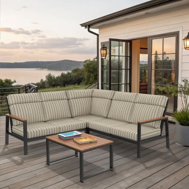 NorthCape International Windsor Aluminum Outdoor 5-Person Sectional Patio Set