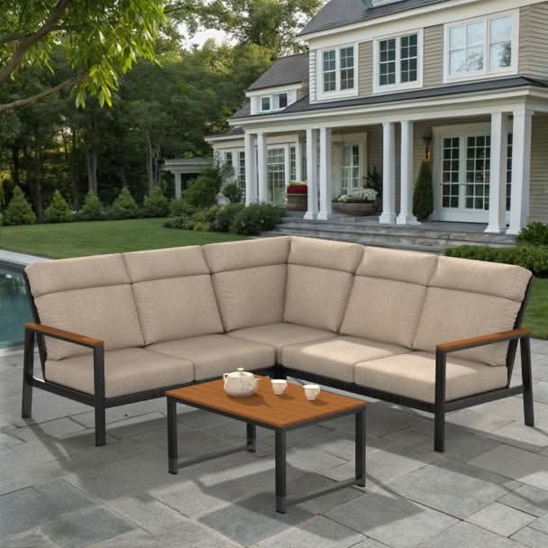 NorthCape International Windsor Aluminum Outdoor 5-Person Sectional Patio Set