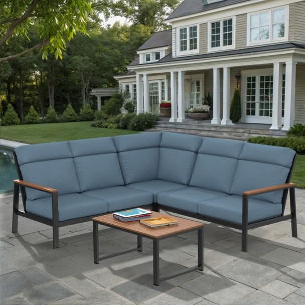 NorthCape International Windsor Aluminum Outdoor 5-Person Sectional Patio Set