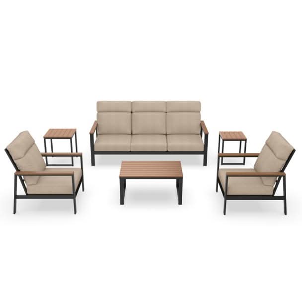 NorthCape International Windsor Aluminum Outdoor 5-Person Modular Seating Patio Set