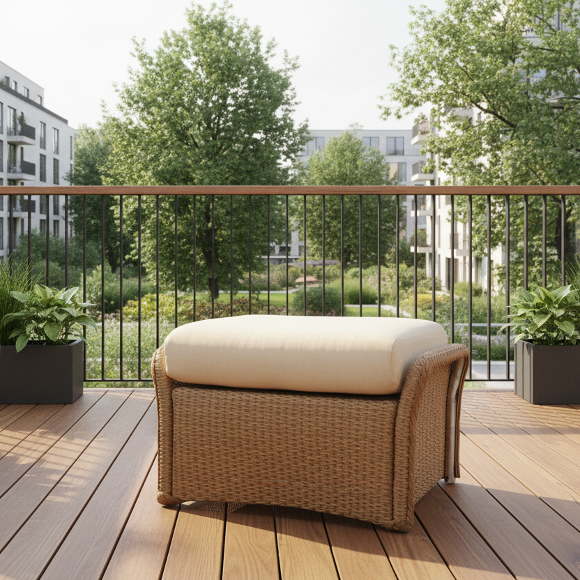 Lloyd Flanders Weekend Retreat Woven Outdoor Ottoman