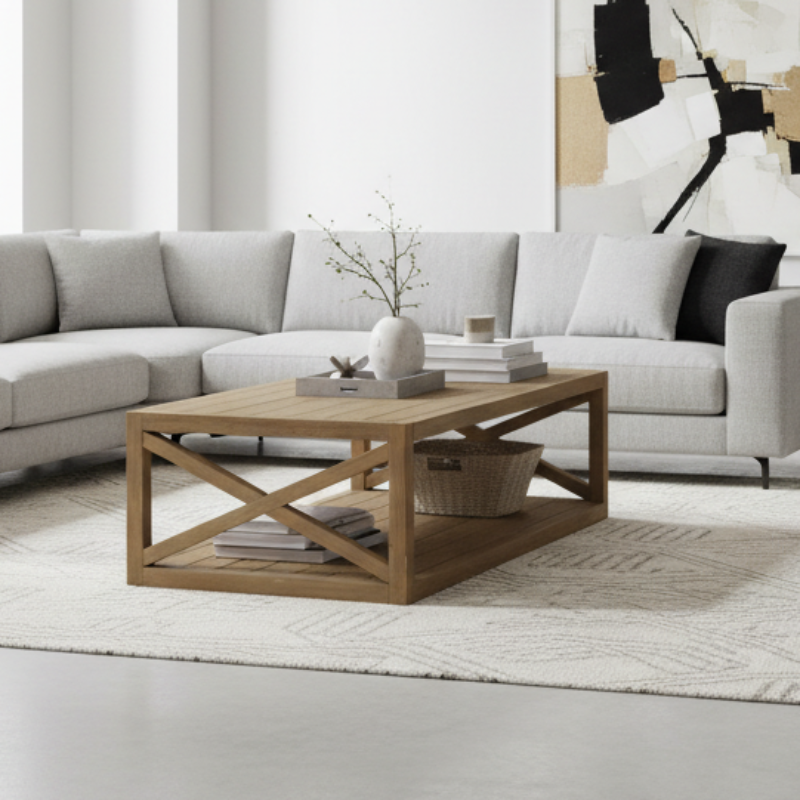 Sunset West Coastal Teak X Outdoor Coffee Table