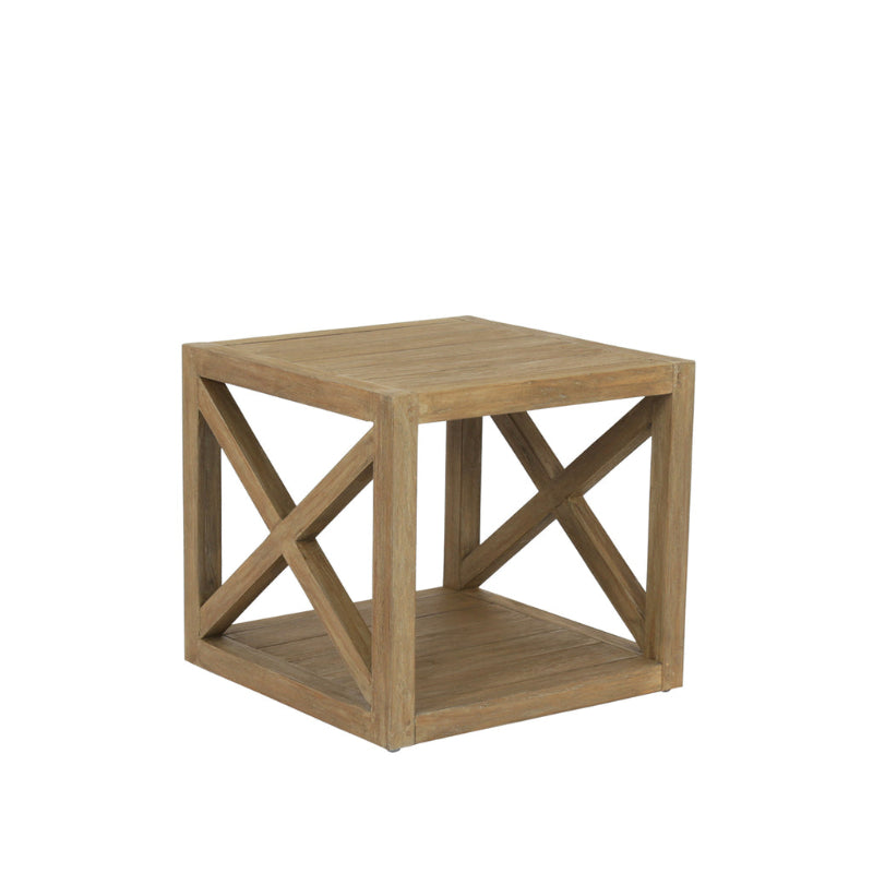Sunset West Coastal Teak X Outdoor End Table