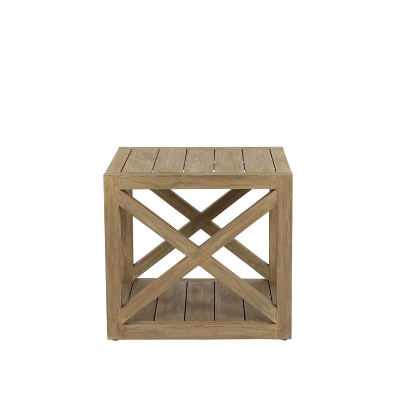 Sunset West Coastal Teak X Outdoor End Table