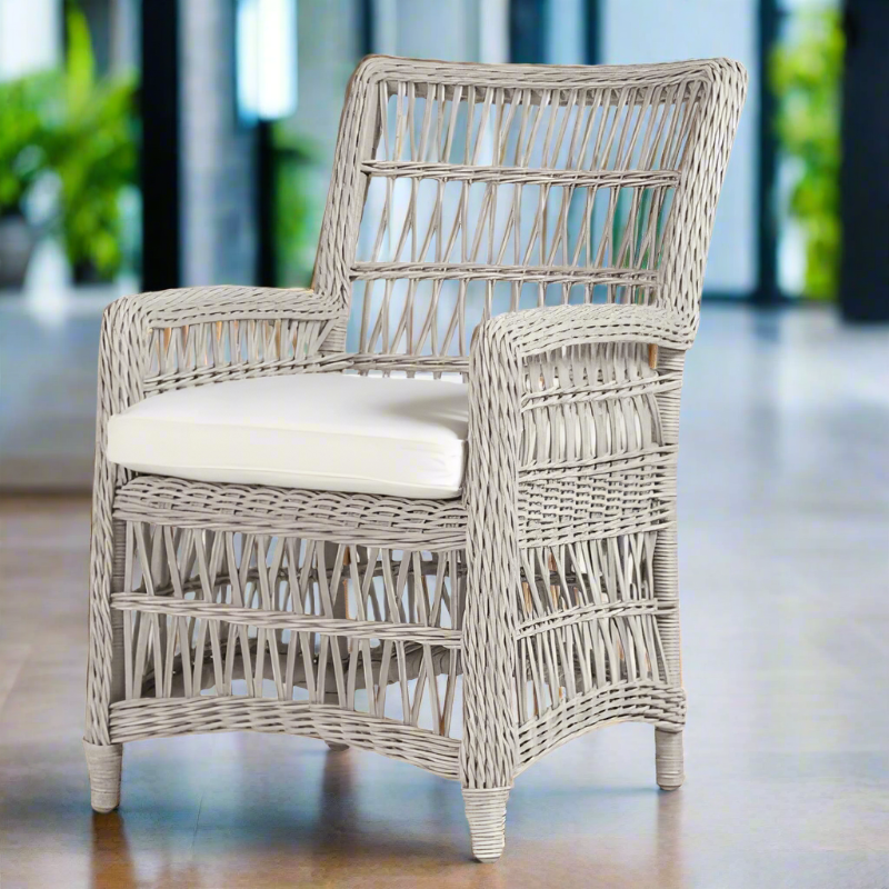 Lloyd Flanders Mackinac Woven Vinyl Outdoor Dining Armchair