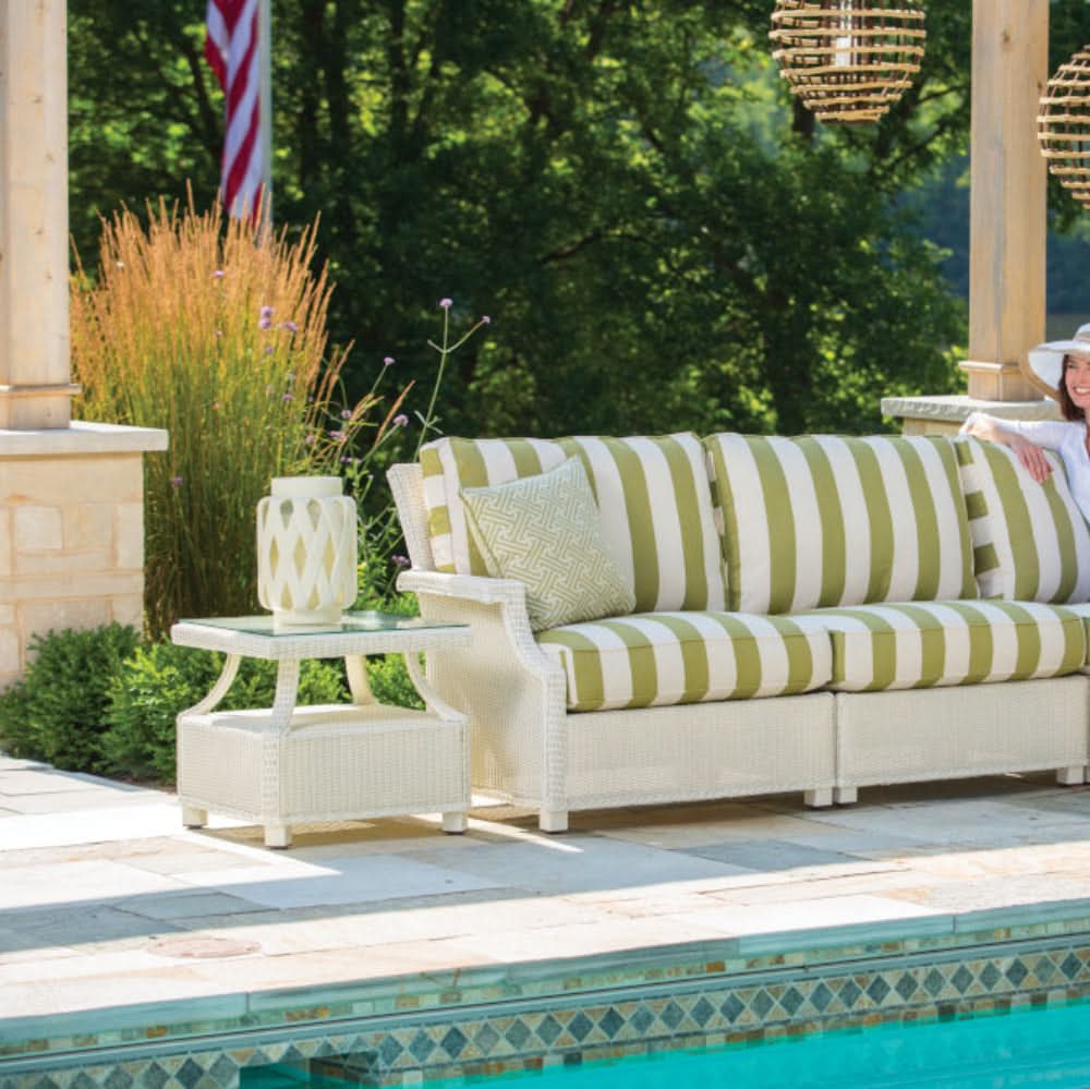 Lloyd Flanders Hamptons Wicker Outdoor 23" Square End Table