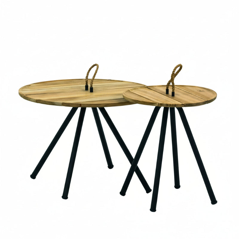 Alfresco Home Elle Aluminum Outdoor Round Coffee Table (Set of 2)