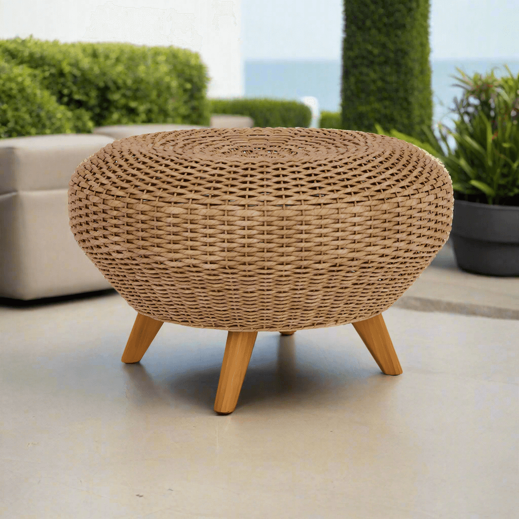 Lloyd Flanders Tobago Woven Vinyl Outdoor Ottoman