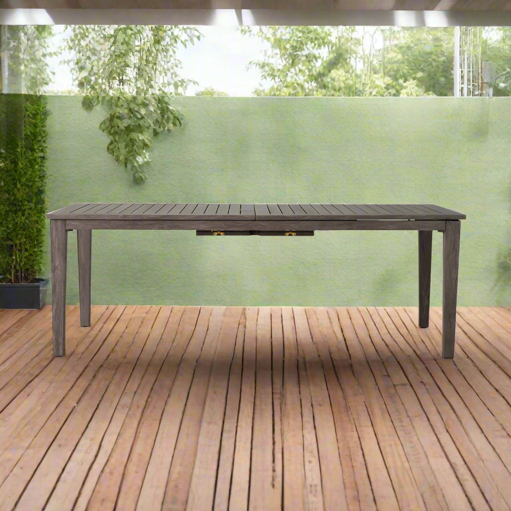 Lloyd Flanders Frontier Aluminum Outdoor 86"-110" Rectangle Butterfly Umbrella Dining Table