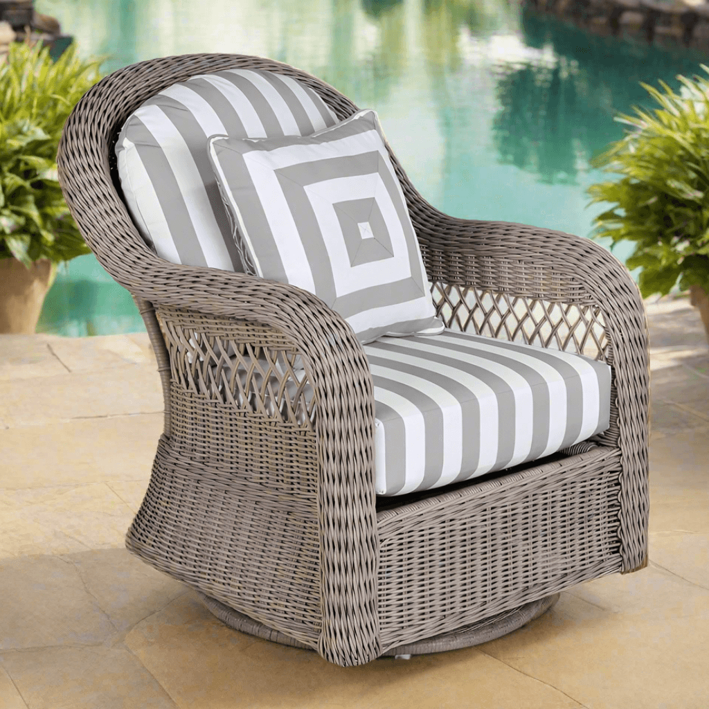 South Sea Rattan Arcadia Wicker Outdoor Swivel Glider
