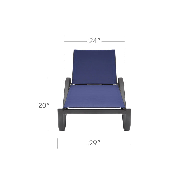DecoScape Atlantic Outdoor Aluminum Sled Chaise Lounge with Arms