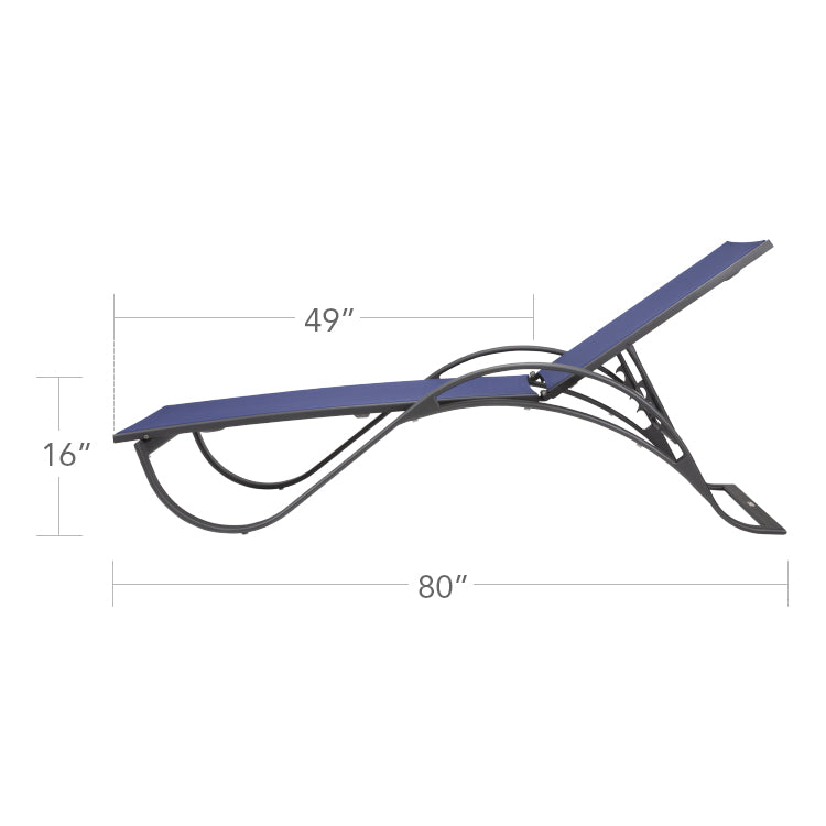 DecoScape Atlantic Outdoor Aluminum Sled Chaise Lounge with Arms