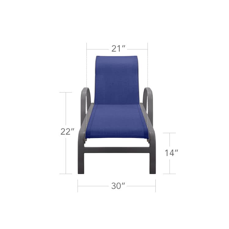 DecoScape Atlantic Outdoor Aluminum Chaise Lounge with Arms