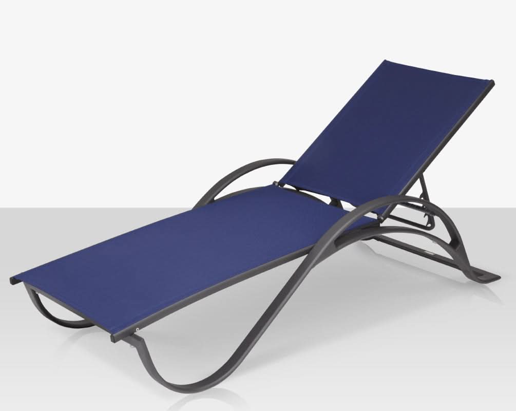DecoScape Atlantic Outdoor Aluminum Sled Chaise Lounge with Arms