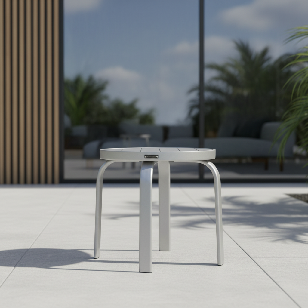 DecoScape Atlantic Slatted Outdoor Aluminum Side Table