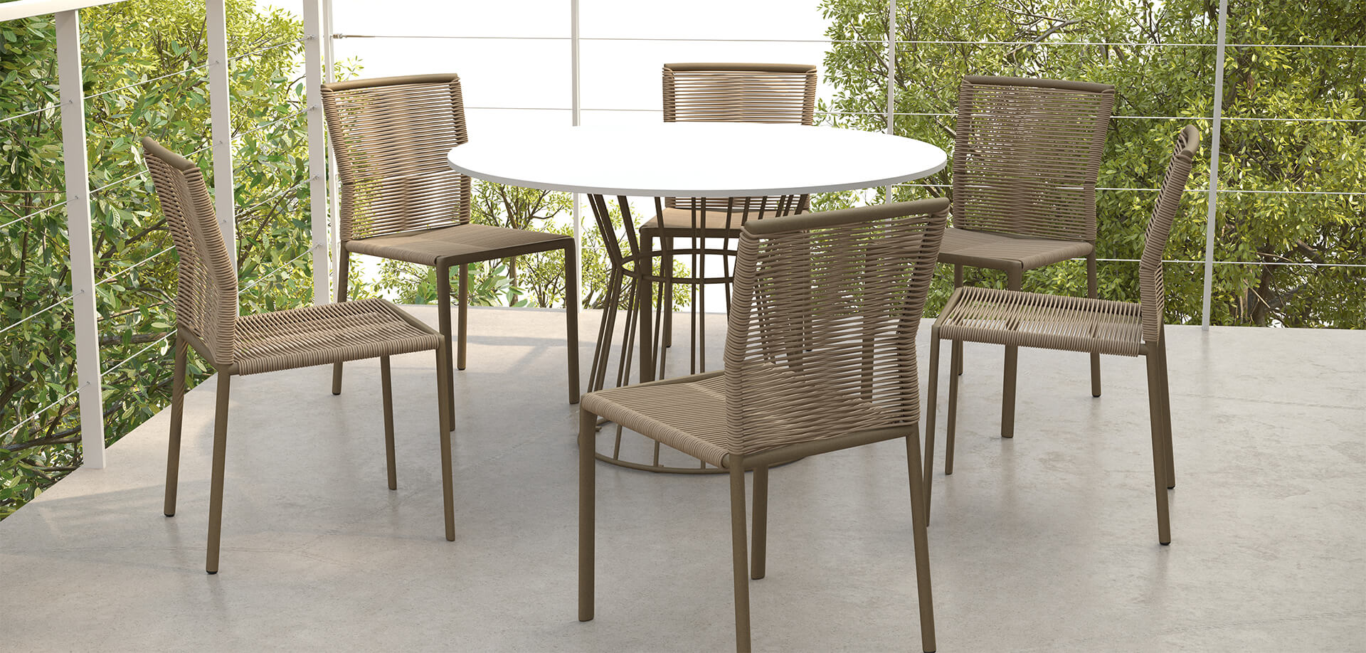 DecoScape Avalon Aluminum Rope Outdoor Dining Side Chair