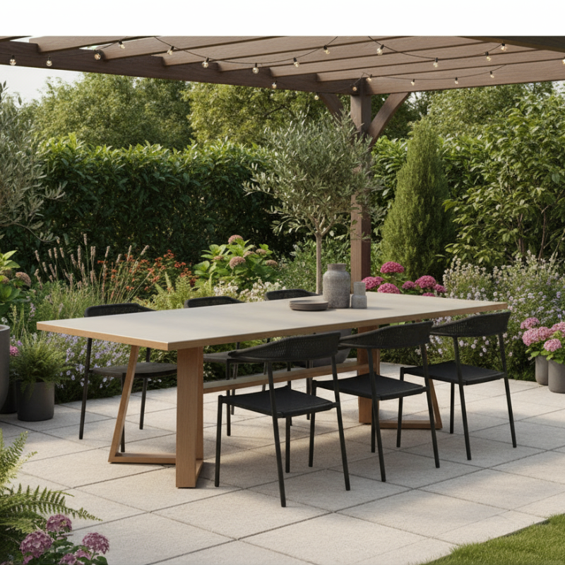 Lloyd Flanders Pursuit Aluminum Outdoor 86" Rectangular Dining Table