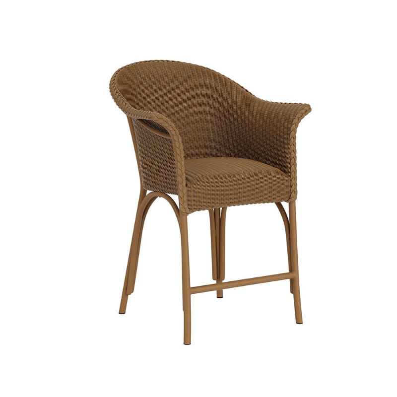 Lloyd Flanders All Seasons Wicker Aluminum Outdoor Balcony Stool with Padded Seat