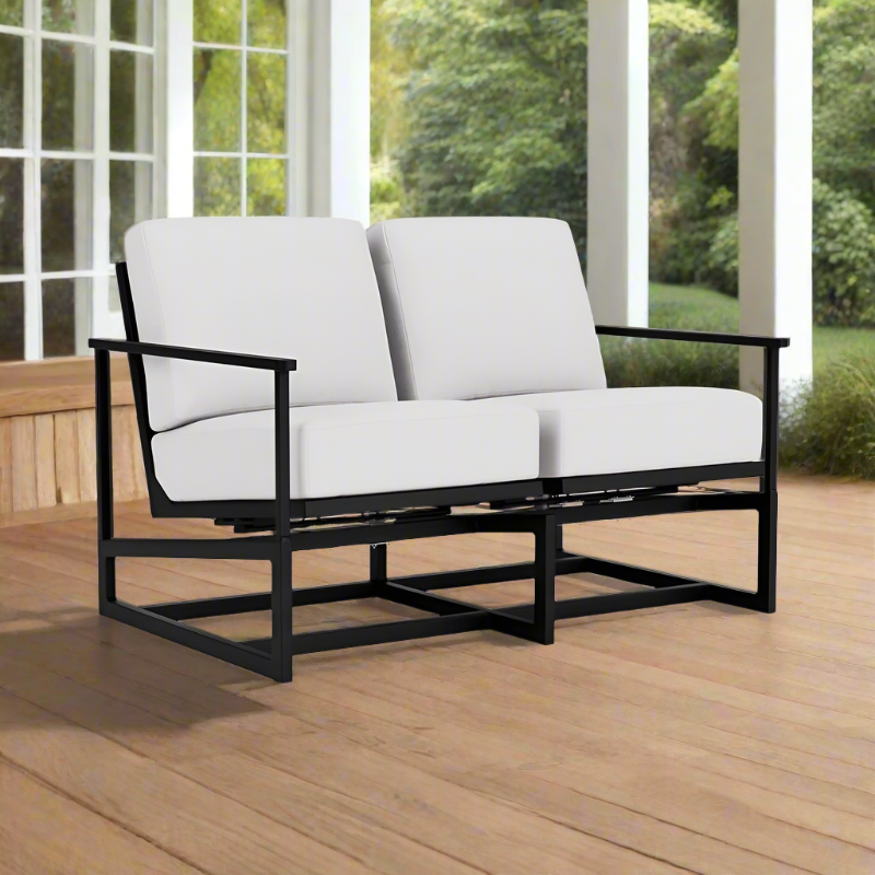 Lloyd Flanders Summit Aluminum Outdoor Spring Rocker Loveseat