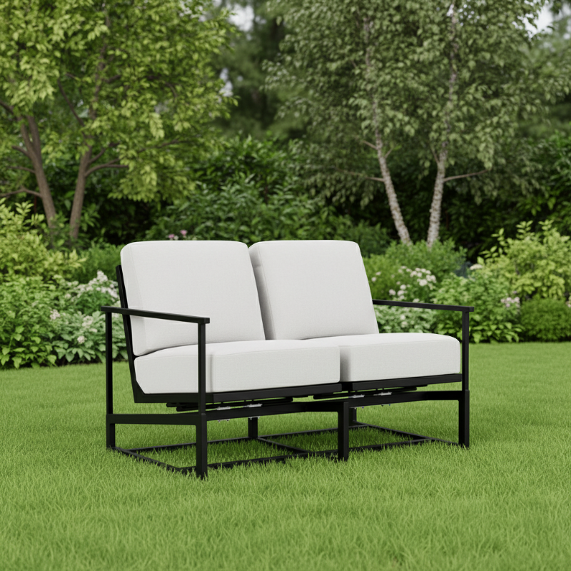 Lloyd Flanders Summit Aluminum Outdoor Spring Rocker Loveseat