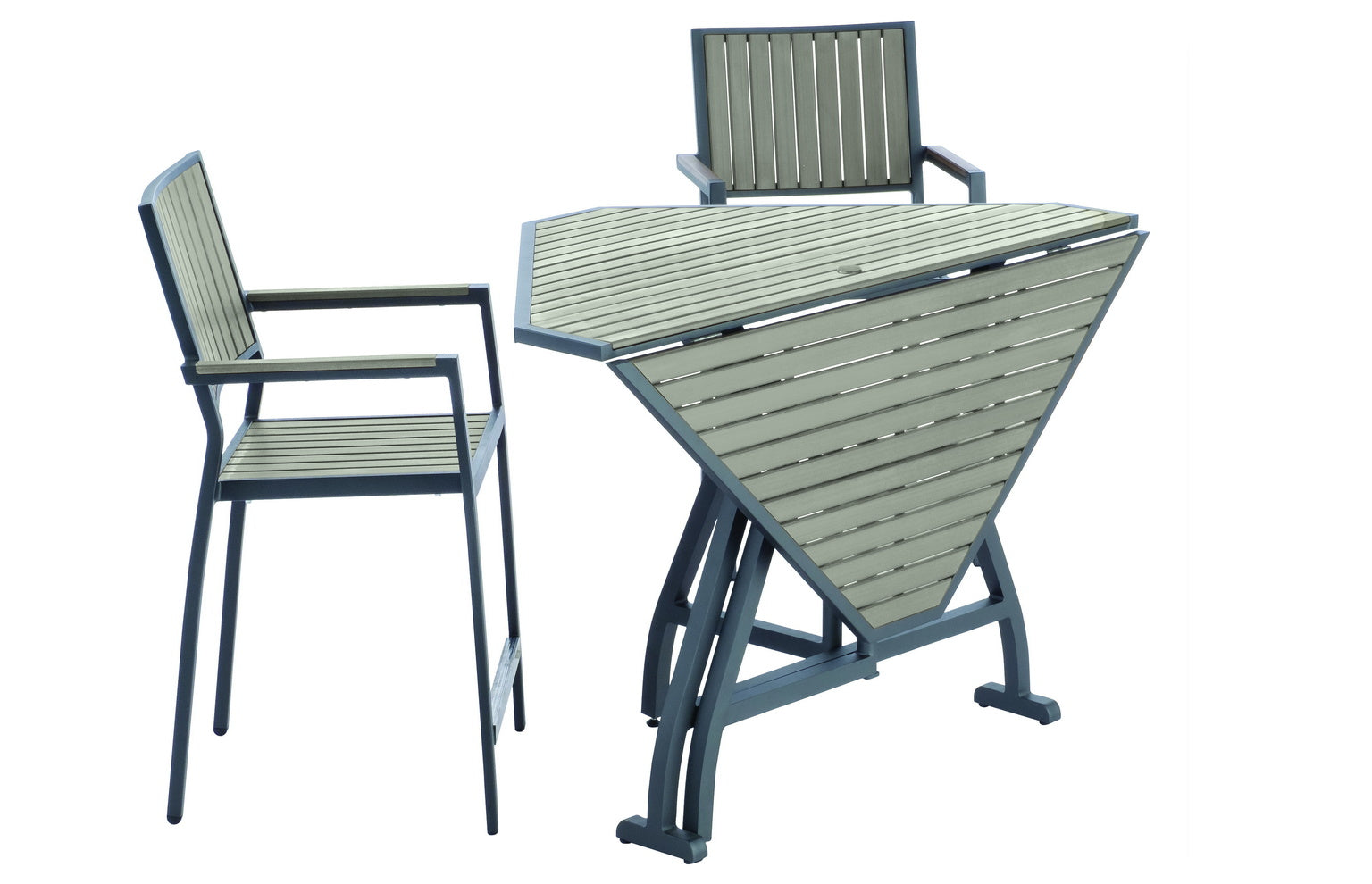 Alfresco Home Oden Dark Grey All-Weather HDPE Outdoor 43" Square Counter Table