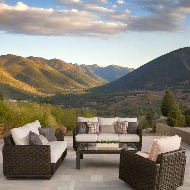 South Sea Rattan Cambridge Wicker Outdoor 6-Person Lounge Set