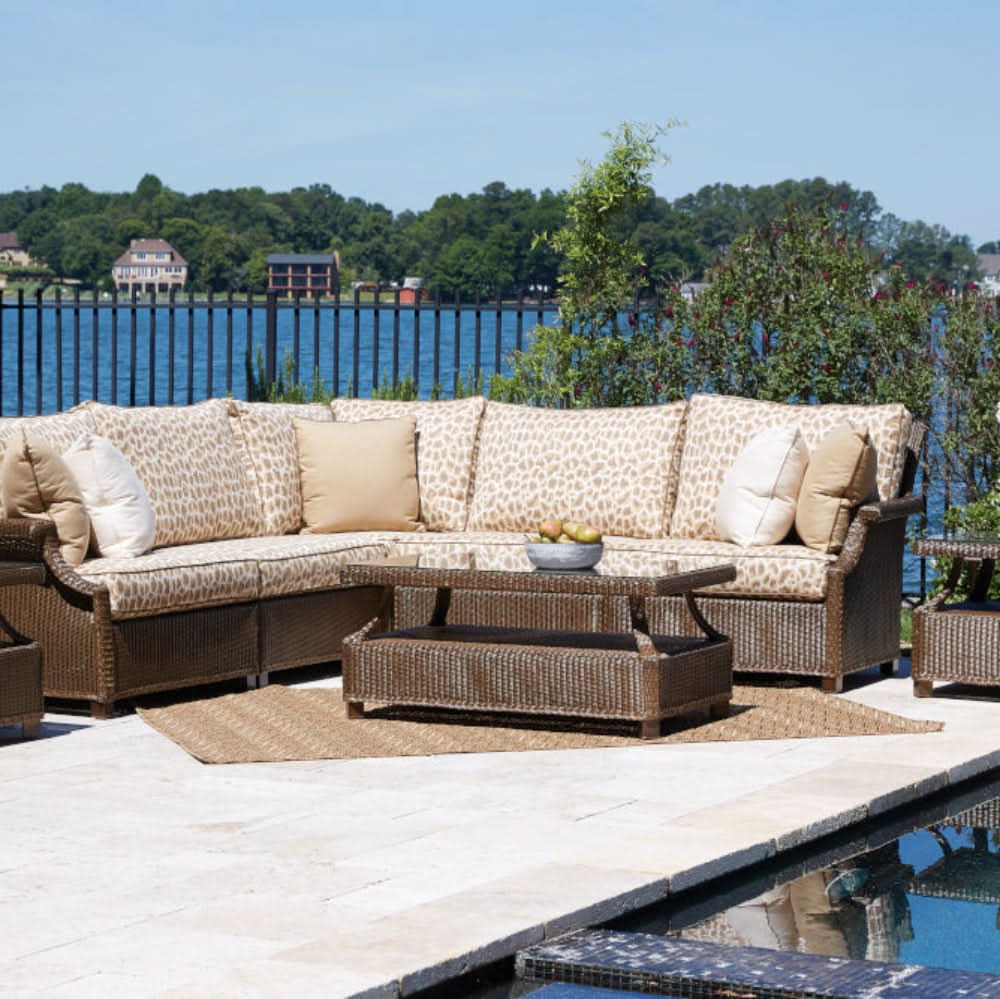 Lloyd Flanders Hamptons Wicker Outdoor 43" Rectangular Cocktail Table