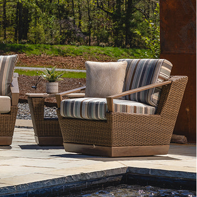 Lloyd Flanders Charisma Wicker Outdoor Swivel Lounge Chair