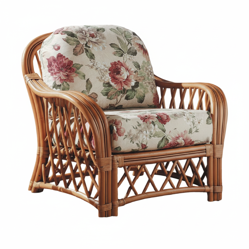 South Sea Rattan Antigua Rattan Indoor Lounge Chair