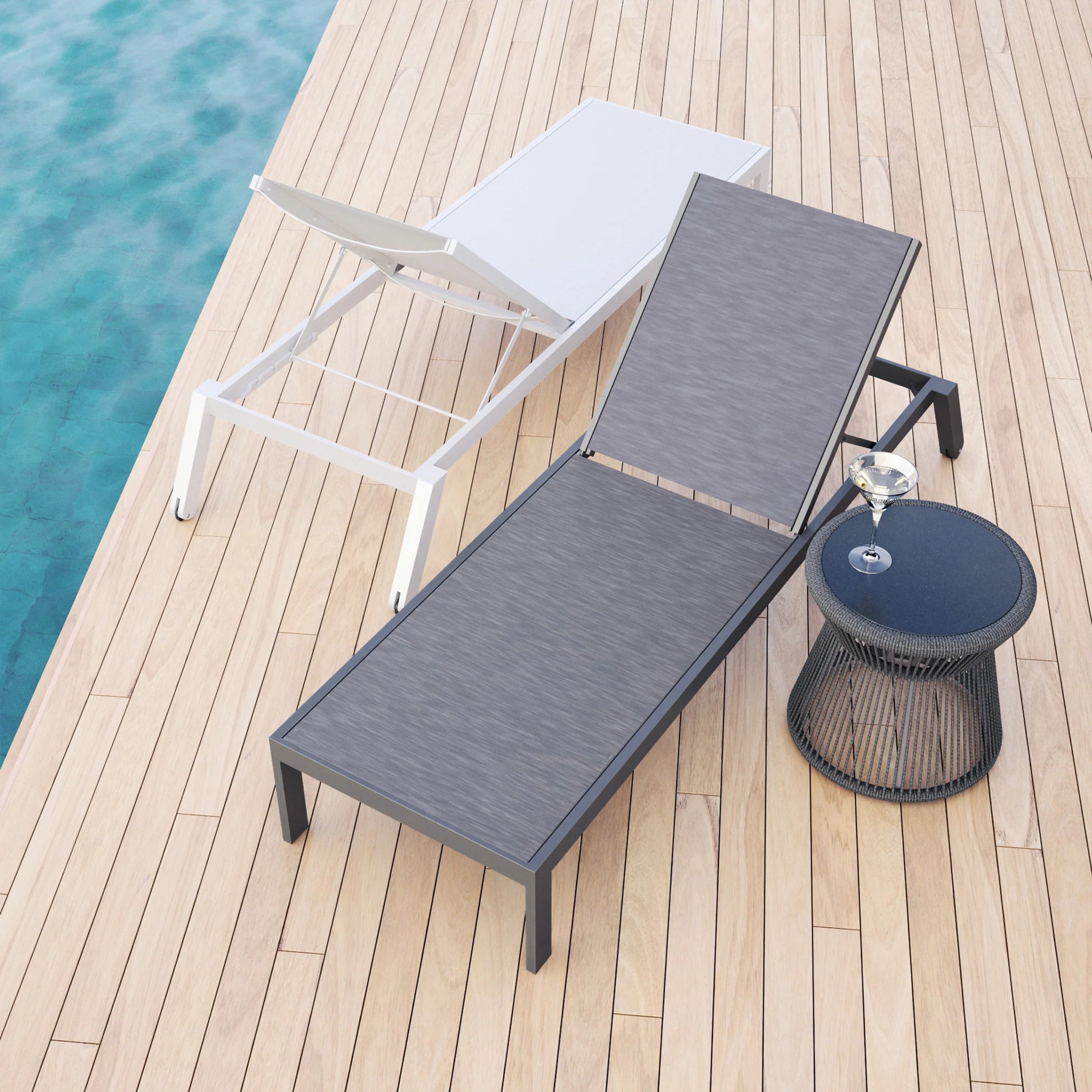 Sunset West Naples Aluminum Outdoor Stackable Chaise Lounge