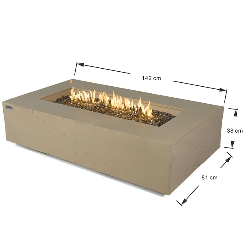 Elementi Plus Colorado Glass Fiber Reinforced Concrete Outdoor Fire Pit Table