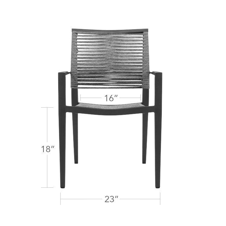 DecoScape Chloe Rope Stackable Dining Arm Chair