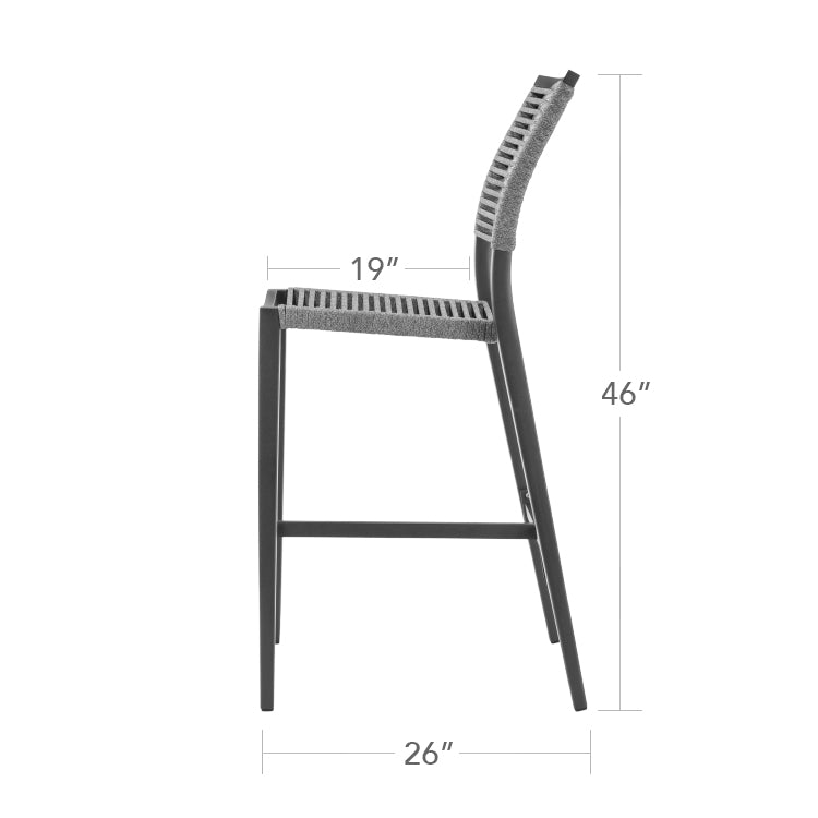 DecoScape Chloe Rope Stackable Bar Side Chair
