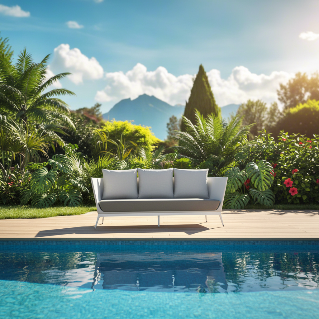 DecoScape Cosmo Powder Coated Aluminum Outdoor Sofa