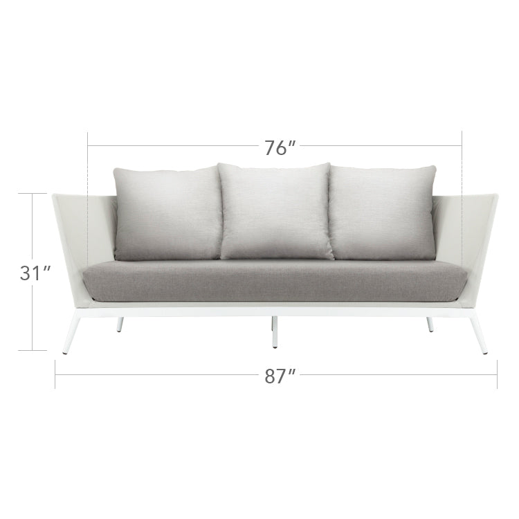 DecoScape Cosmo Powder Coated Aluminum Outdoor Sofa