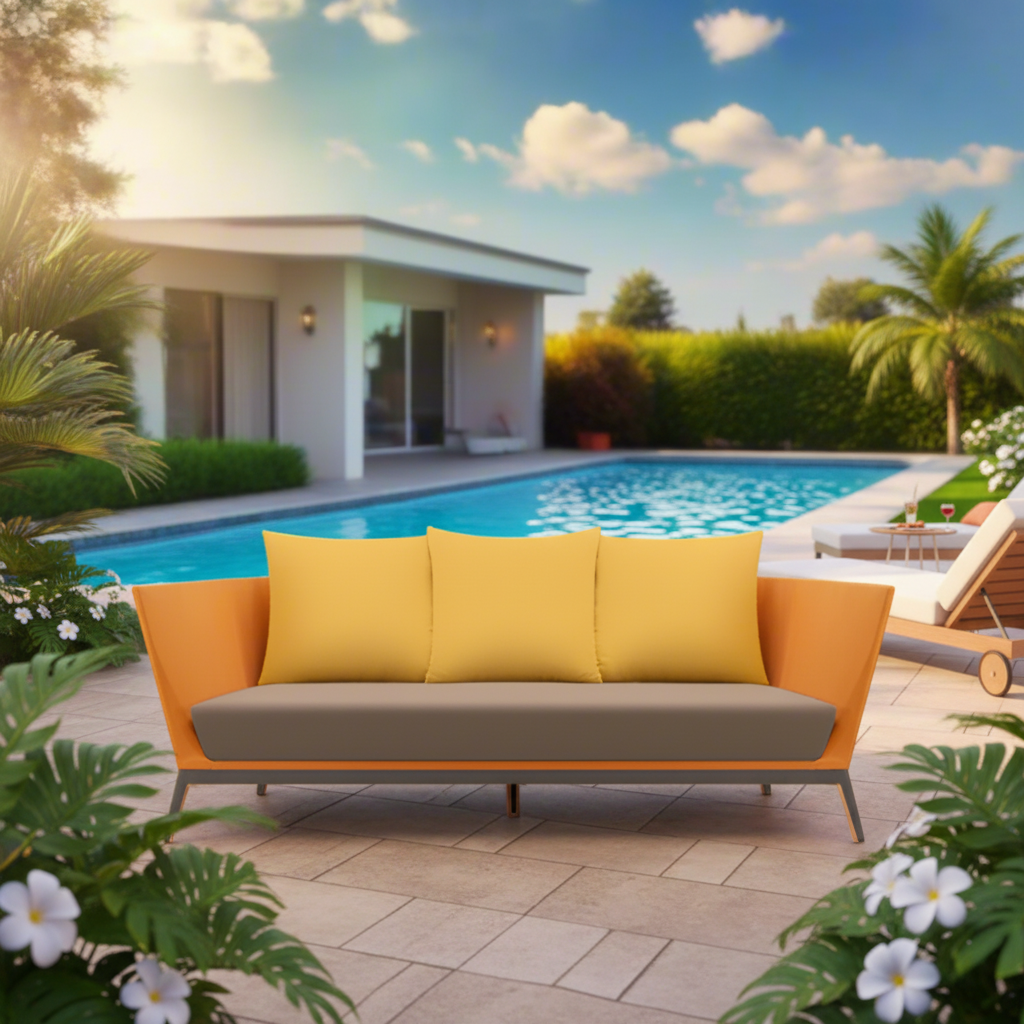 DecoScape Cosmo Powder Coated Aluminum Outdoor Sofa