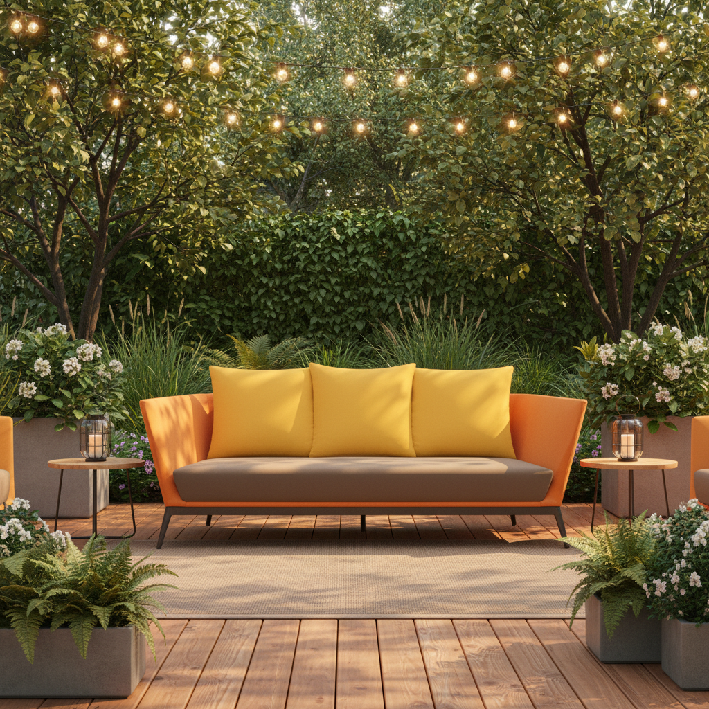 DecoScape Cosmo Powder Coated Aluminum Outdoor Sofa