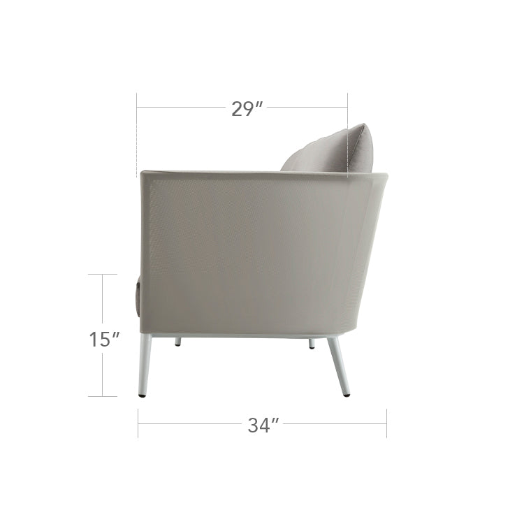 DecoScape Cosmo Powder Coated Aluminum Outdoor Sofa