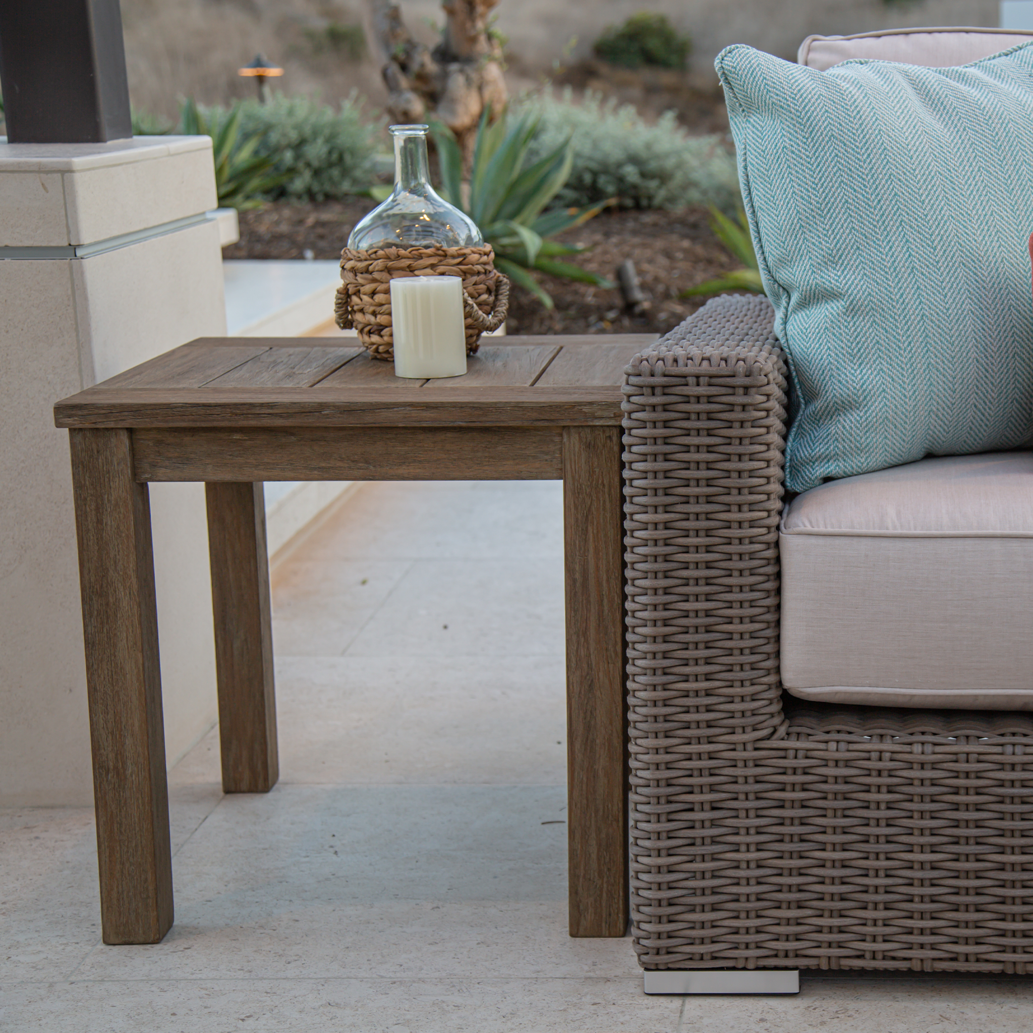 Sunset West Coastal Teak Outdoor End Table