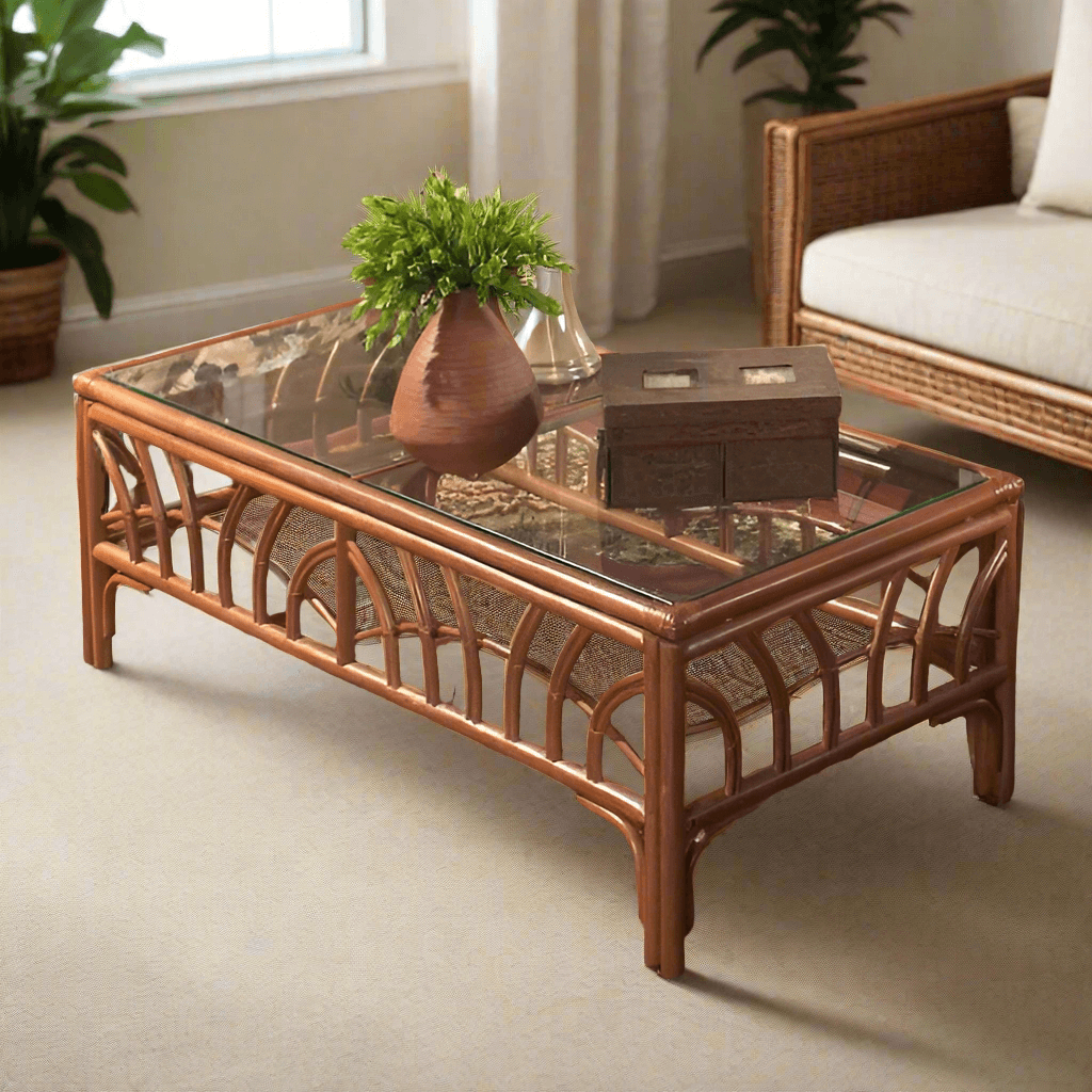 South Sea Rattan New Kauai Rattan Indoor Coffee Table