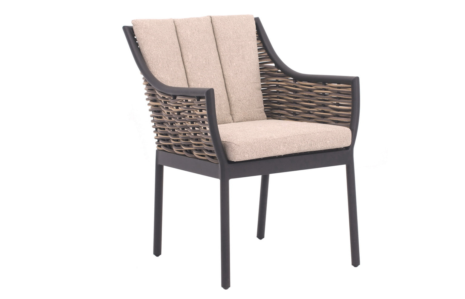 Alfresco Home Milou Wicker Dining Arm Chair With Cushions
