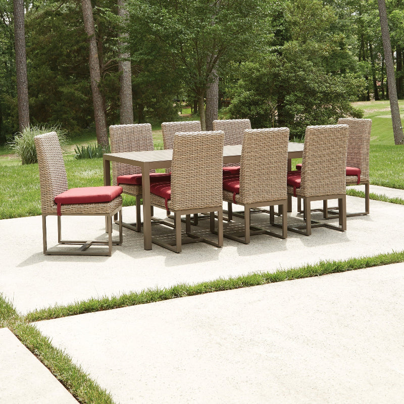Lloyd Flanders Milan Woven Vinyl Outdoor 86.75" Rectangular Dining Table