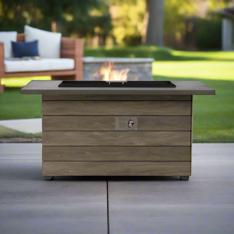 Lloyd Flanders Frontier Aluminum Outdoor 50" Rectangle Fire Table